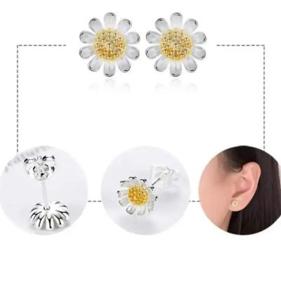 Aretes de margarita silver - Imagen 4