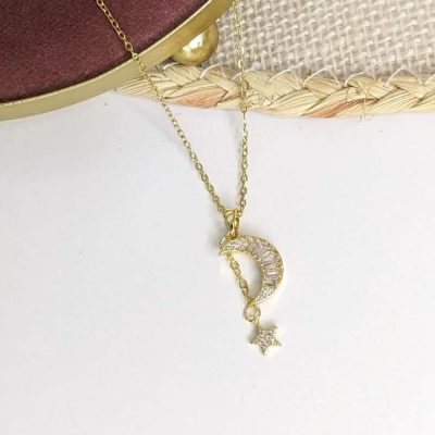 Collar luna de cristal y estrella - Imagen 3