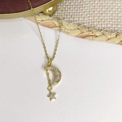 Collar luna de cristal y estrella