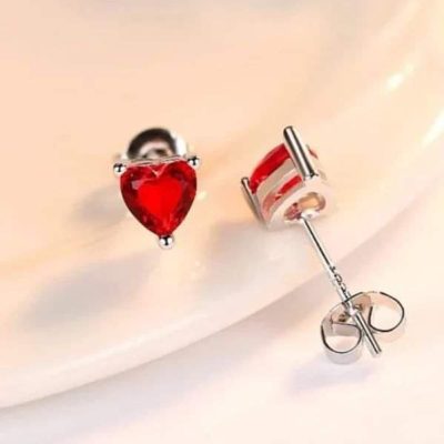 Aretes corazón rojo - Imagen 2
