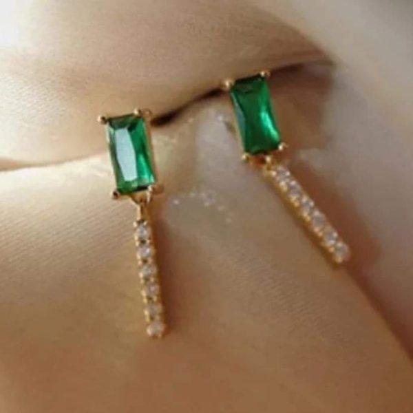 Aretes esmeralda gold - Imagen 2