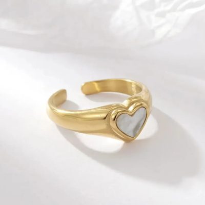 Anillo de corazón blanco - Imagen 2
