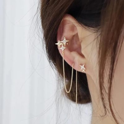 Arete y earcuff luceros gold ✨ - Imagen 3