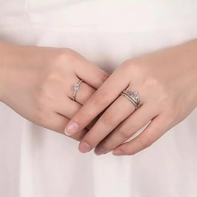 Set anillos corona de corazón - Imagen 3