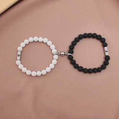 Pulseras tu y yo piedras volcánicas - Imagen 2