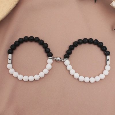 Pulseras tu y yo volcánicas mitad B/N - Imagen 2