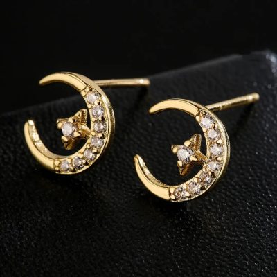 Aretes de luna dorada - Imagen 2