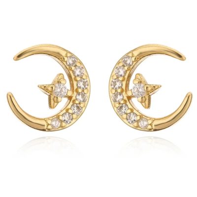 Aretes de luna dorada