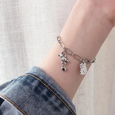 Pulsera links osito corazón - Imagen 4