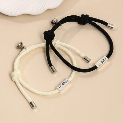 Pulseras tu y yo love magnéticas B/N - Imagen 4