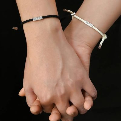 Pulseras tu y yo love magnéticas B/N - Imagen 3