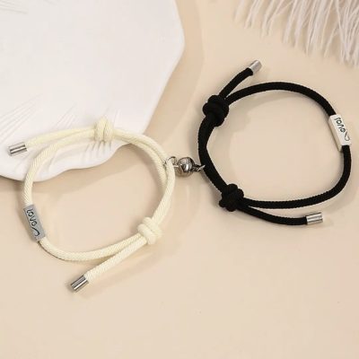 Pulseras tu y yo love magnéticas B/N