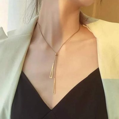 Collar y gargantilla pendular ajustable gold - Imagen 5