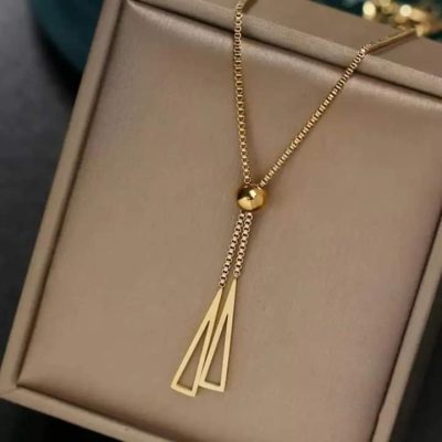 Collar y gargantilla pendular ajustable gold - Imagen 3