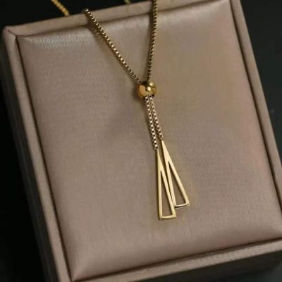 Collar y gargantilla pendular ajustable gold - Imagen 2
