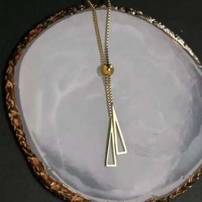 Collar y gargantilla pendular ajustable gold - Imagen 6