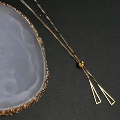 Collar y gargantilla pendular ajustable gold - Imagen 4