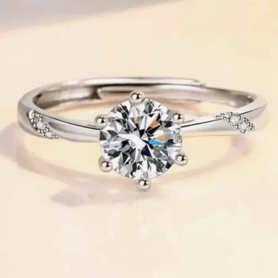 Anillo de compromiso zirconia y brillos - Imagen 4