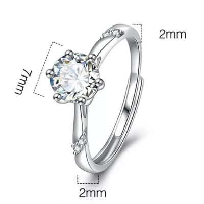 Anillo de compromiso zirconia y brillos - Imagen 3