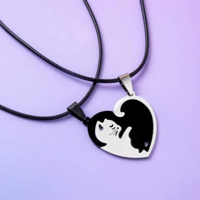 Collar tu y yo de gatitos en corazón - Imagen 3