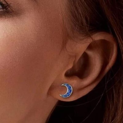 Aretes luna azul y sol - Imagen 4