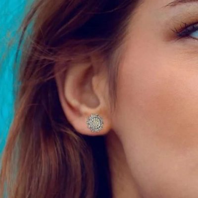 Aretes luna azul y sol - Imagen 2