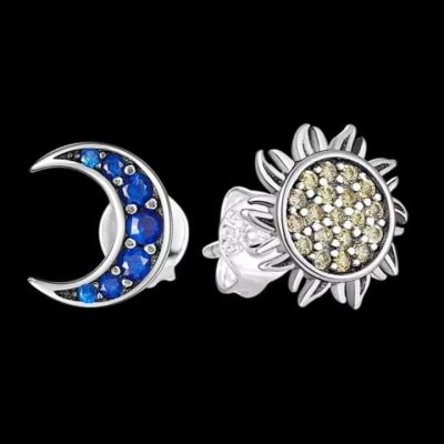 Aretes luna azul y sol - Imagen 3
