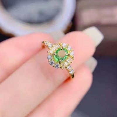 Anillo zirconia verde