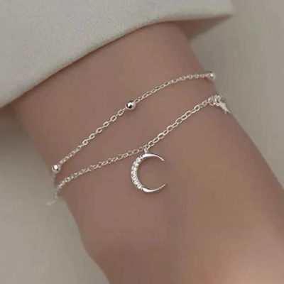 Pulsera doble luna y estrellas - Imagen 3