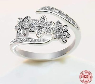 Anillo flores de zirconias white - Imagen 4