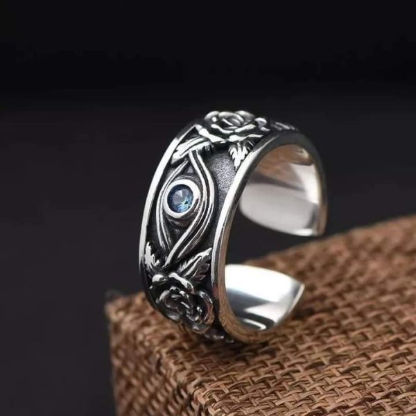 Anillo ojo piedra azul - Imagen 3