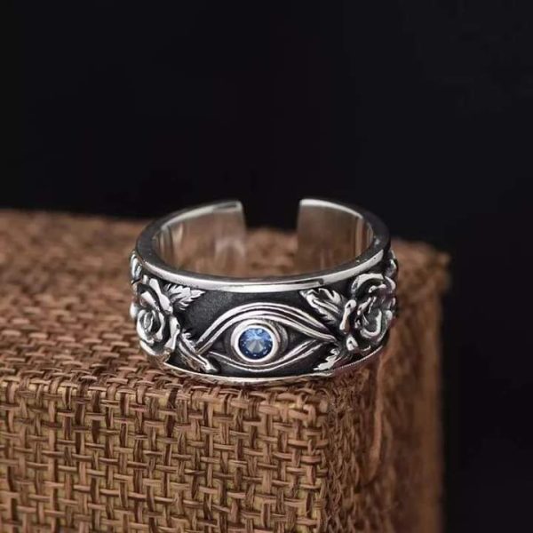 Anillo ojo piedra azul - Imagen 2