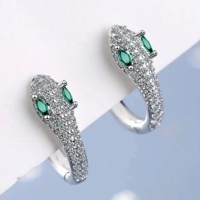 Argollas de serpiente con zirconias - Imagen 2
