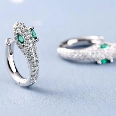 Argollas de serpiente con zirconias - Imagen 3