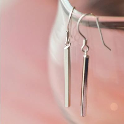 Aretes de barrita minimalista - Imagen 2