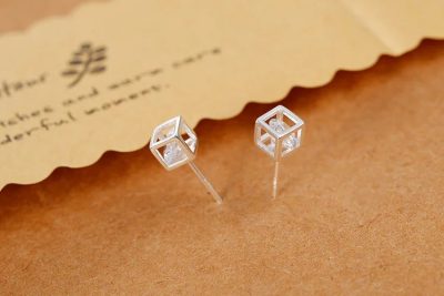 Aretes zirconia en cubo P. - Imagen 2