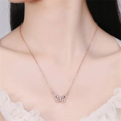 Collar de mariposa y zirconias - Imagen 4