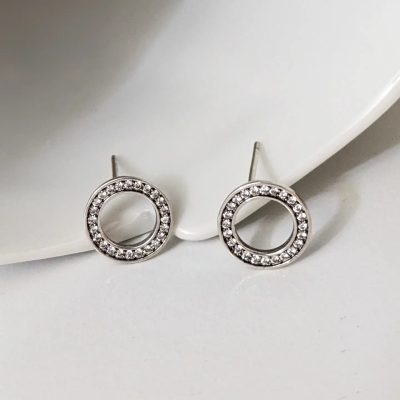 Aretes círculo con zirconias - Imagen 3