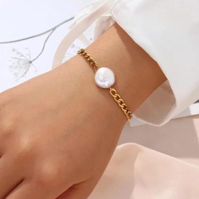 Pulsera fígaro y perla - Imagen 2