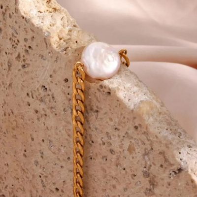 Pulsera fígaro y perla - Imagen 3