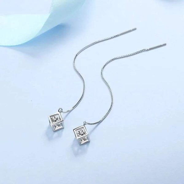 Aretes largos cubo - Imagen 4