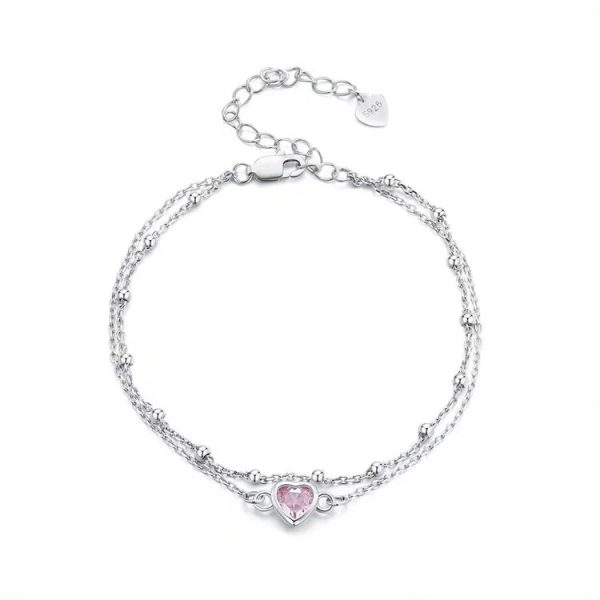 Pulsera doble corazón pink - Imagen 5