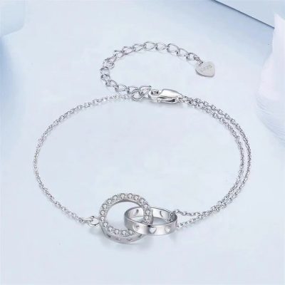 Pulsera aros entrelazados plata 925 - Imagen 3