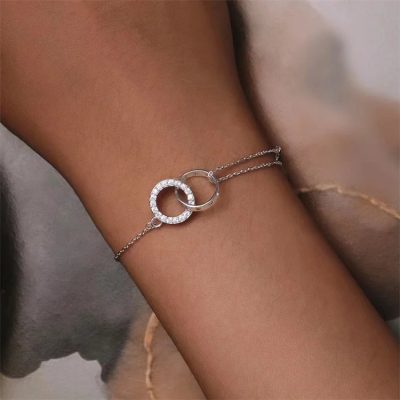 Pulsera aros entrelazados plata 925 - Imagen 2