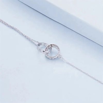 Pulsera aros entrelazados plata 925 - Imagen 4