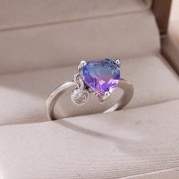Anillo corazón tornasol silver