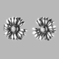 Aretes de girasol silver