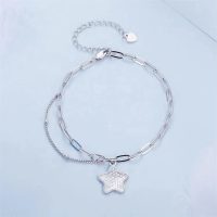 Pulsera eslabones y estrella plata 925