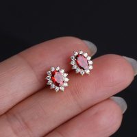 Aretes rubí silver